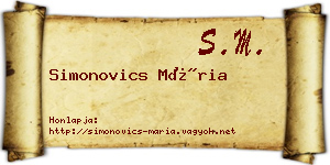 Simonovics Mária névjegykártya